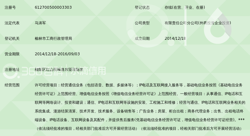 中国移动通信集团陕西有限公司榆林分公司东沙