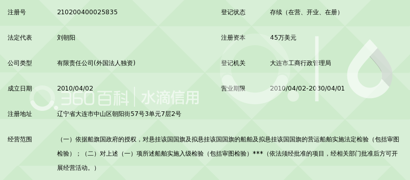 联合船舶检验(大连)有限公司_360百科