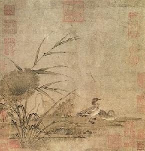 是元丰八年(1085)苏轼在逗留靖江期间,为惠崇所绘的鸭戏图而作的题画